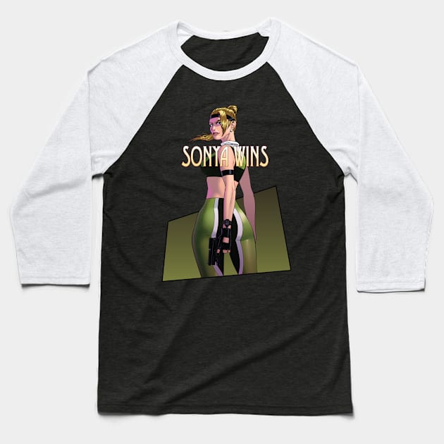 Sonya Blade Mortal Kombat v2 Baseball T-Shirt by andresob